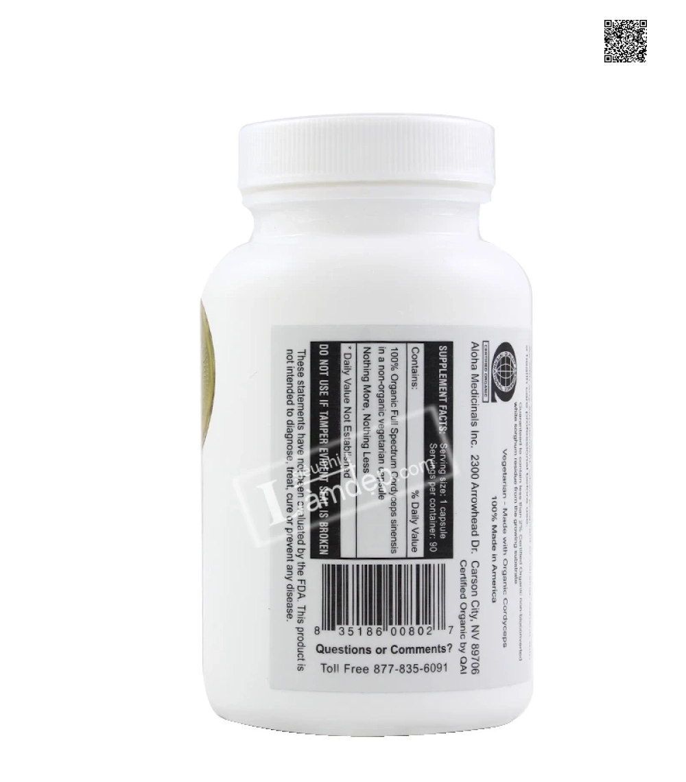 Đông Trùng Hạ Thảo Aloha Pure Cordyceps Capsules (90 Viên x 525mg)