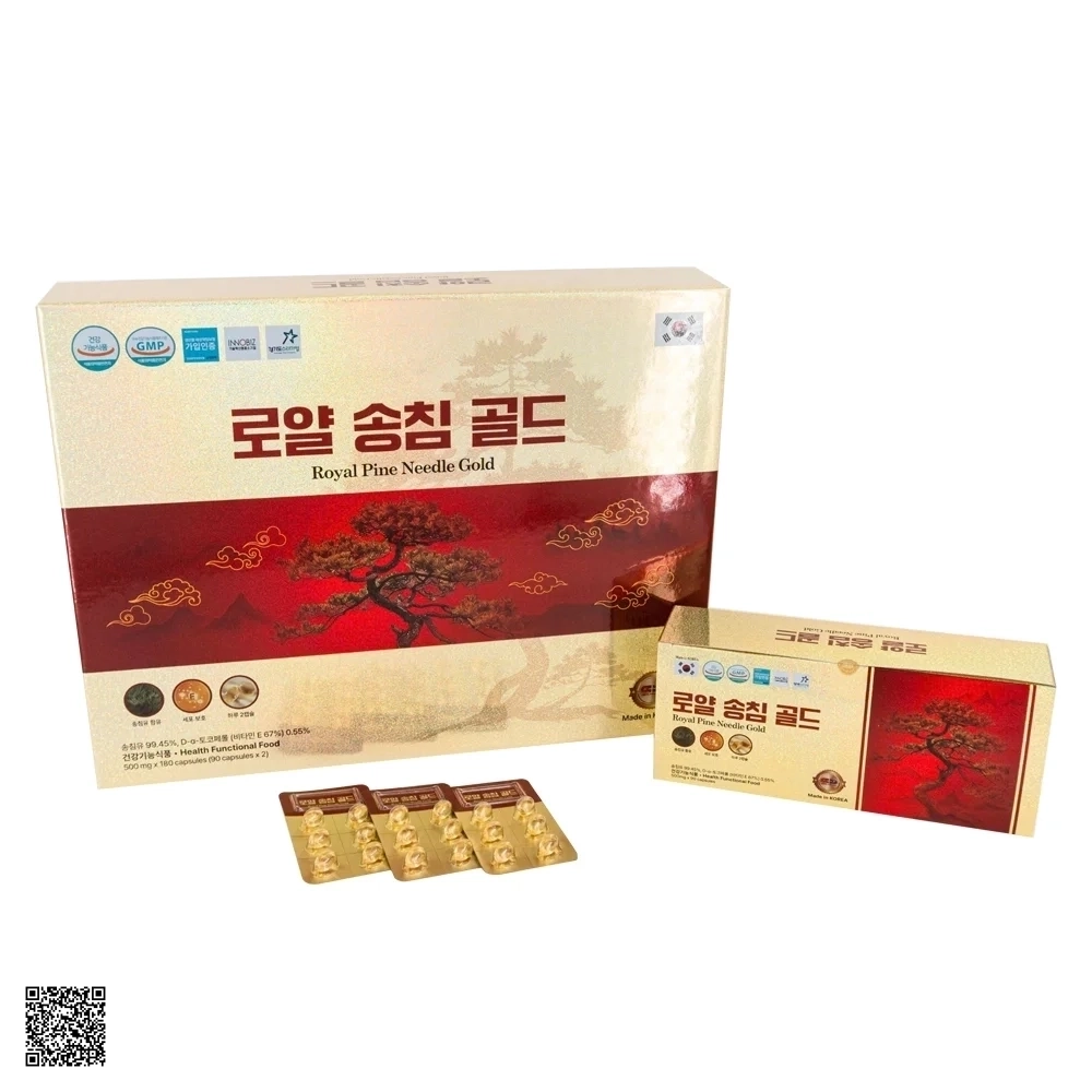 Tinh Dầu Thông Đỏ Chính Phủ Royal Pine Needle Gold Cao Cấp 180 Viên