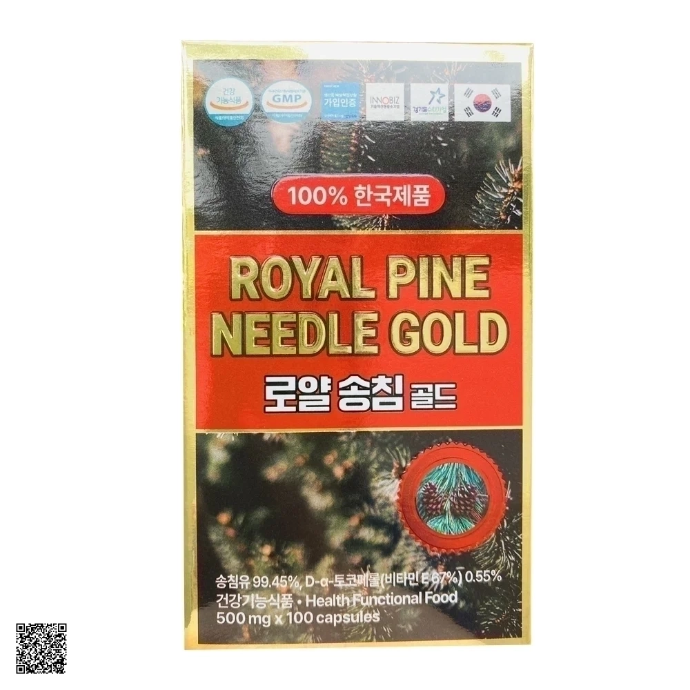 Tinh Dầu Thông Đỏ Royal Pine Needle Gold Hàn Quốc 100 Viên
