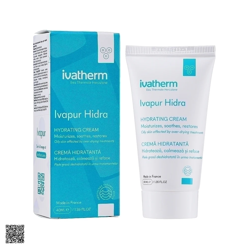 Ivatherm Ivapur Hidra Hydrating Cream - Kem Dưỡng Ẩm Cho Da Dầu Nhạy Cảm, Da Mụn