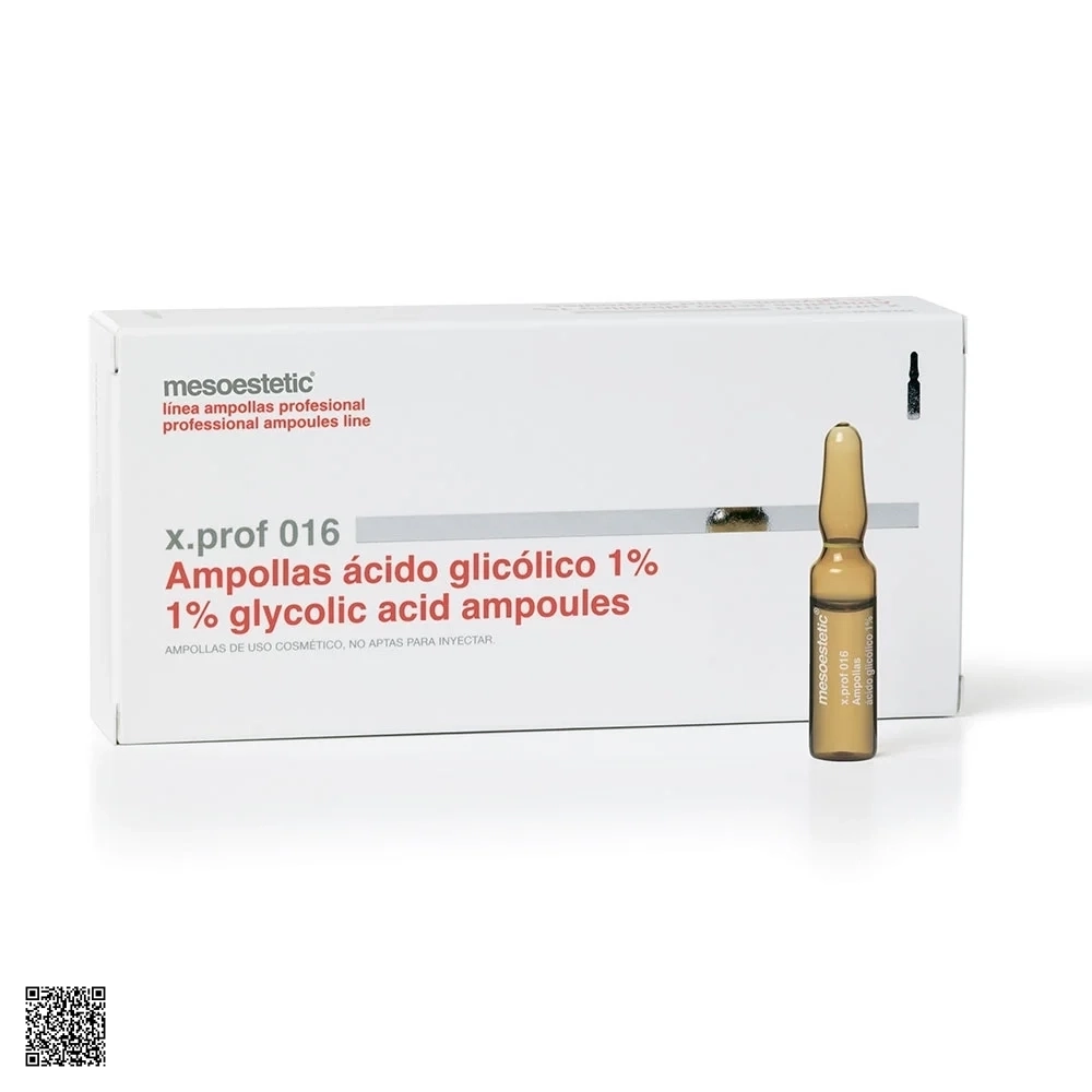 Mesoestetic X.Prof 016 1% Acid Glycolic Ampoules - Tinh Chất Cấp Ẩm Tái Tạo Da