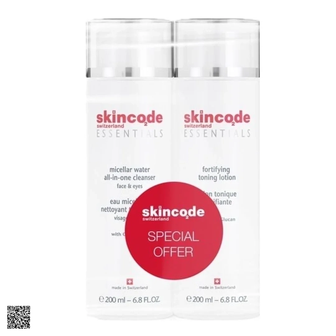 Skincode Duo Pack Micellar Water & Fortifying Toning Lotion - Bộ Đôi Làm Sạch Da
