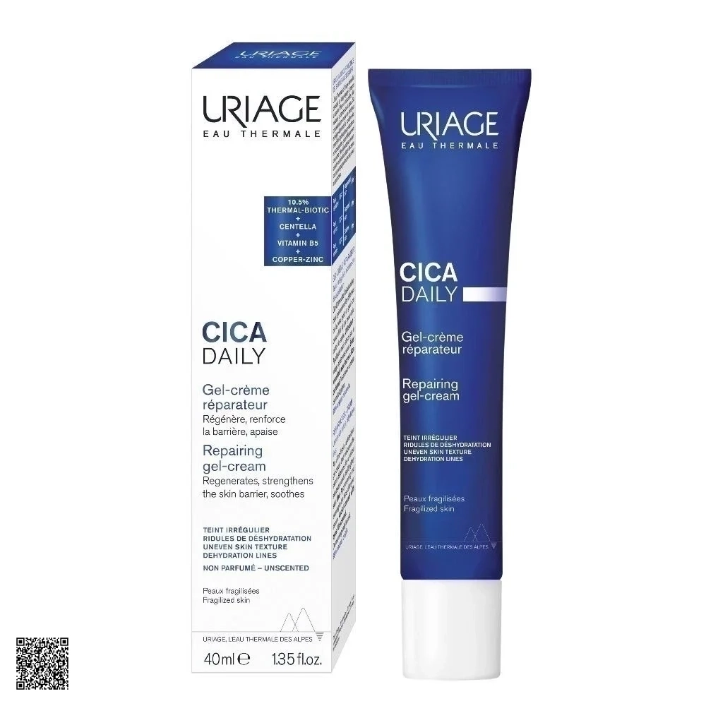 Uriage Cica Daily Repairing Gel-Cream - Kem Làm Dịu, Làm Lành Và Phục Hồi Da Tổn Thương