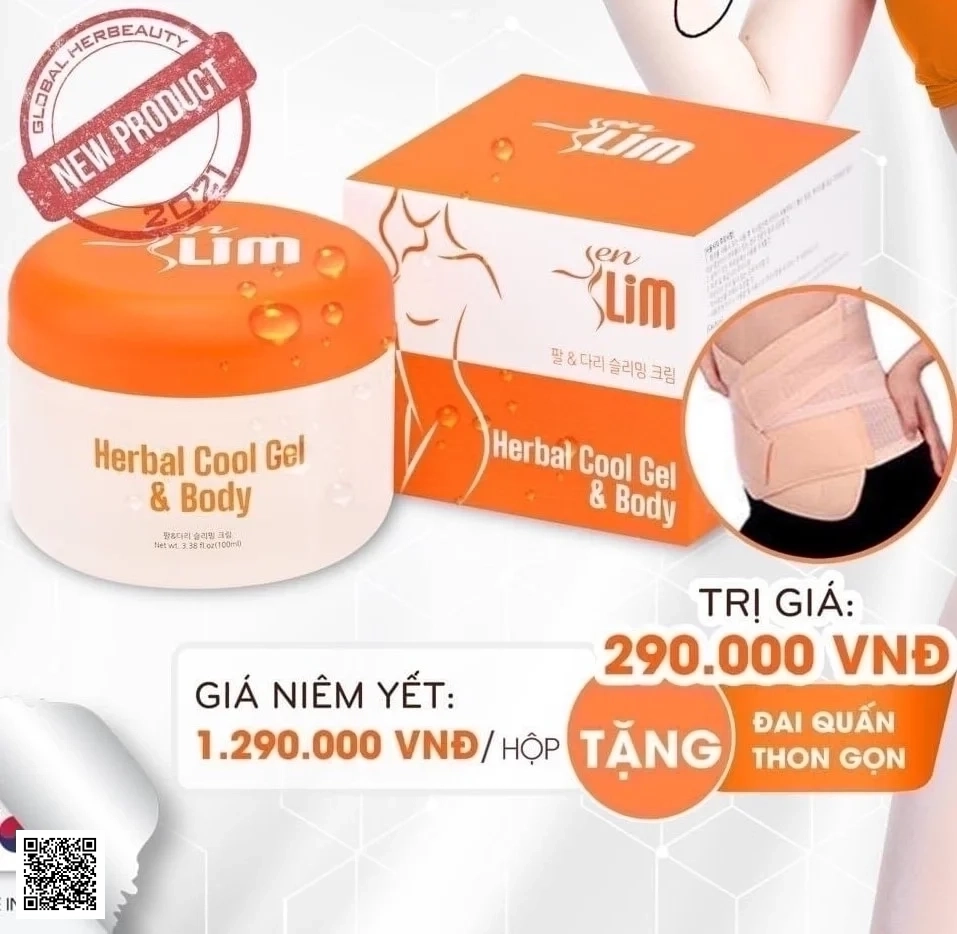 Gel Lạnh Tan Mỡ Senslim Herbal Cool Gel Body