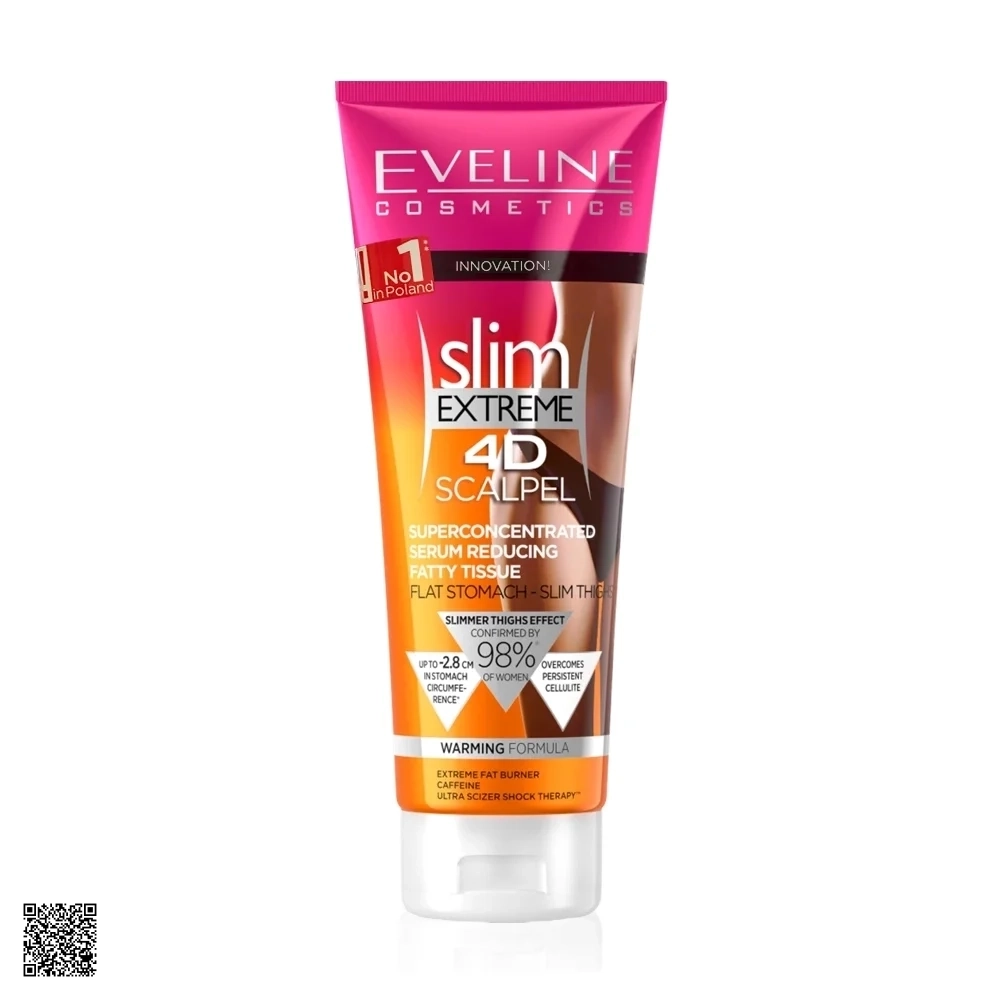 Eveline Slim Extreme 4D Scalpel Kem Hỗ Trợ Giảm Mỡ, Săn Chắc Da (Tuýp Cam)