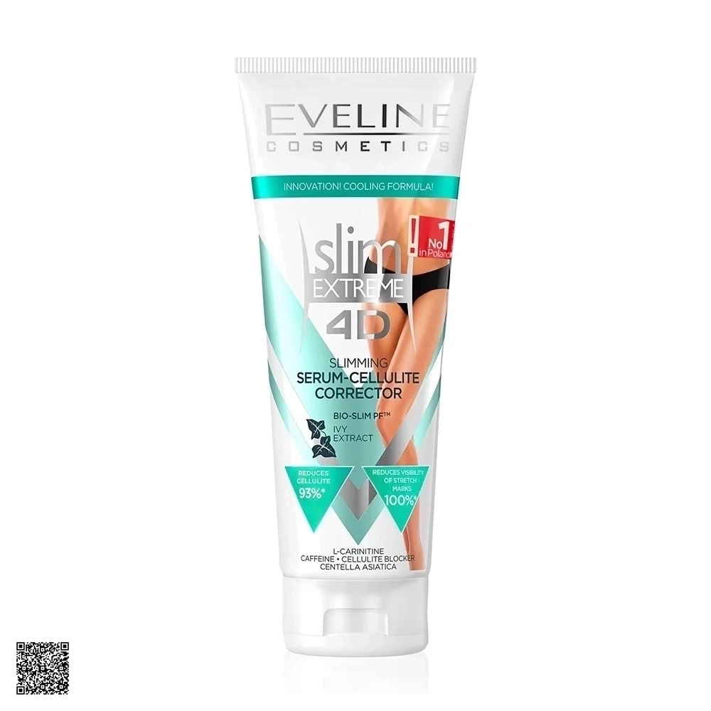 Eveline Slim Extreme 4D Diamond Kem Hỗ Trợ Giảm Mỡ, Săn Chắc Da (Tuýp Trắng Xanh)