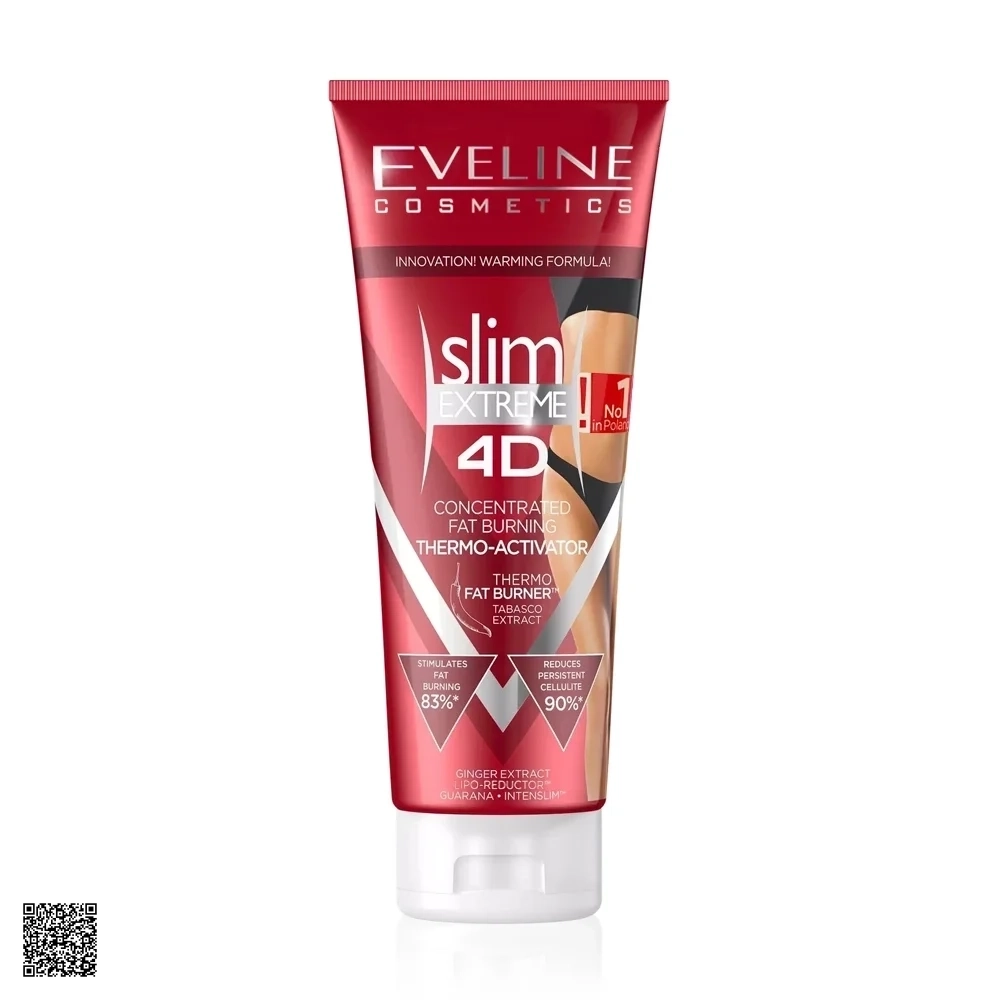 Eveline Slim Extreme 4D Thermo Activator Kem Hỗ Trợ Giảm Mỡ, Săn Chắc Da (Tuýp Đỏ)