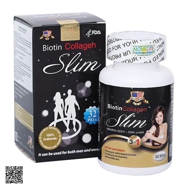 Thuốc Giảm Cân BIOTIN COLLAGEN SLIM Đẹp Da Đẹp Tóc Mỹ