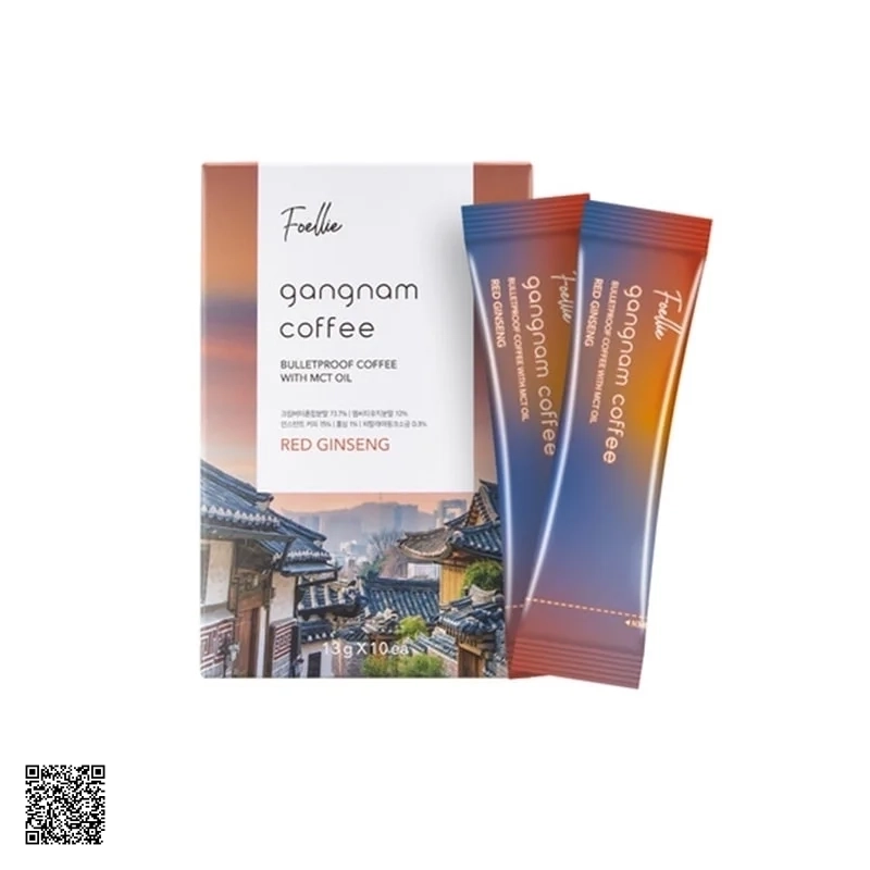 Cà Phê Giảm Cân Vị Red Ginseng Foellie Gangnam Coffee Từ Hàn Quốc