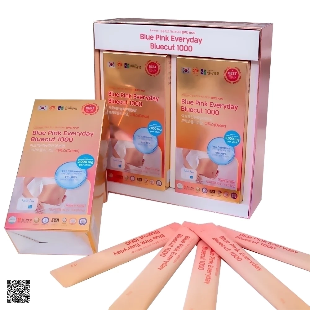 Premium Blue Pink Everyday Bluecut 1000 Bột Hỗ Trợ Giảm Cân Hàn Quốc