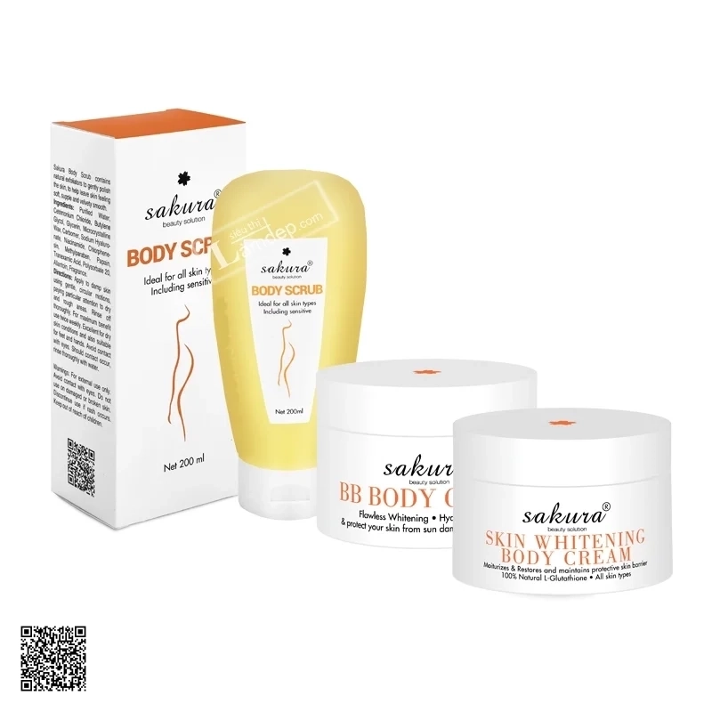 Bộ Sản Phẩm Làm Trắng Da Body Sakura Cao Cấp Tiêu Chuẩn Nhật Bản