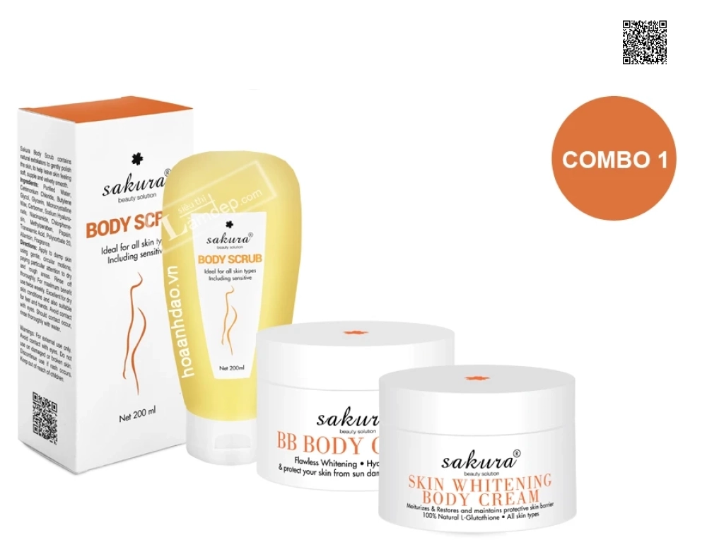 Bộ Sản Phẩm Làm Trắng Da Body Sakura Cao Cấp Tiêu Chuẩn Nhật Bản