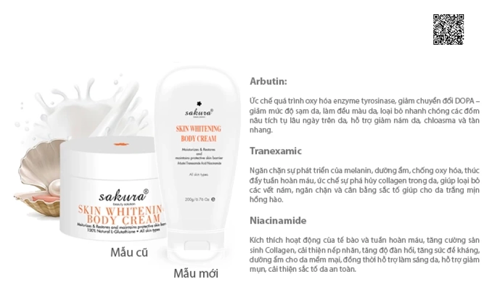 Combo 1 - Bộ Sản Phẩm Làm Trắng Da Toàn Thân Cao Cấp Sakura Của Nhật