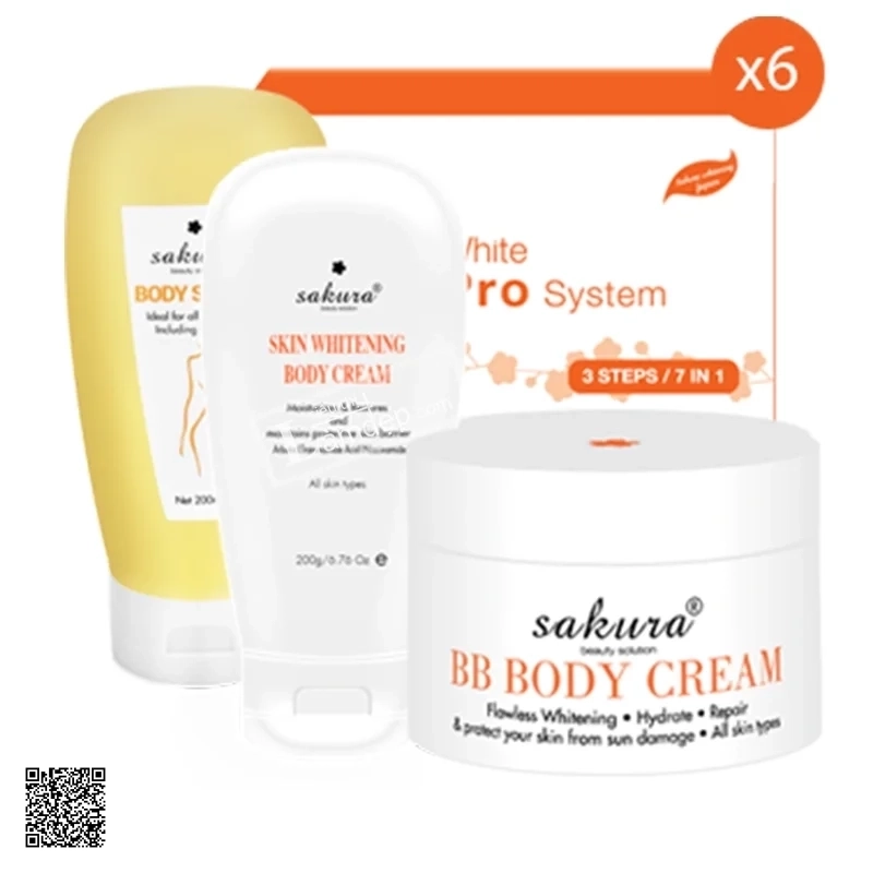 Combo 2 - Bộ Sản Phẩm Làm Trắng Da Body Cao Cấp Sakura Tiêu Chuẩn Nhật Bản