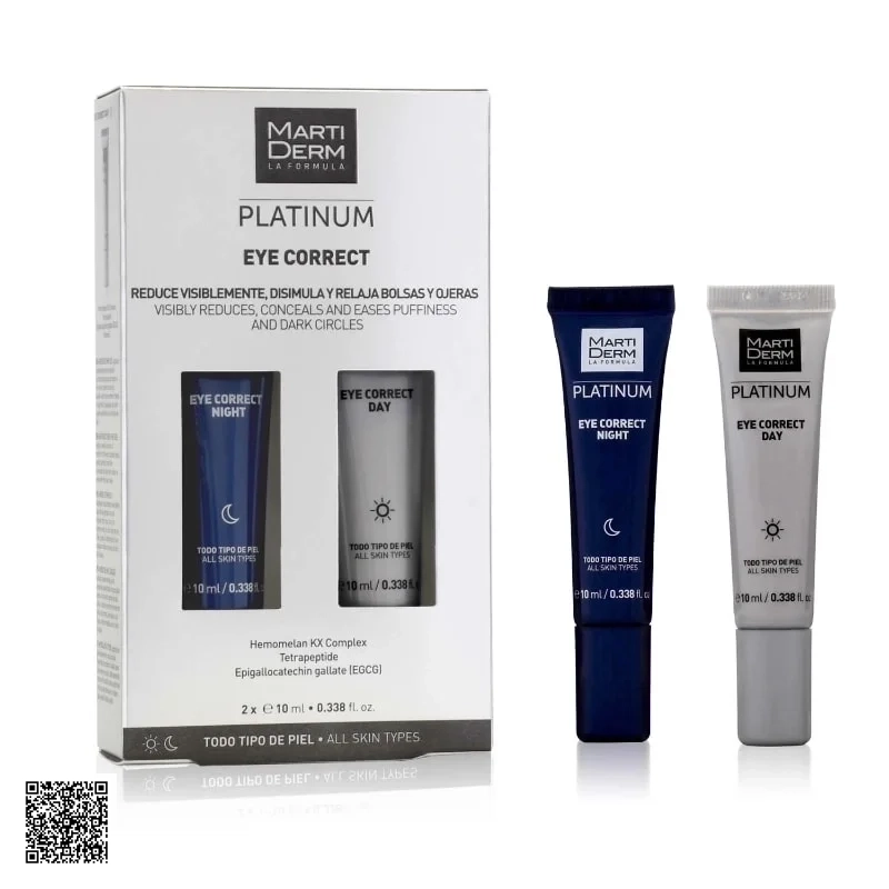 Bộ Kem Dưỡng Mắt Ngày Đêm Giảm Bọng Mắt, Quầng Thâm MartiDerm Platinum Eye Correct