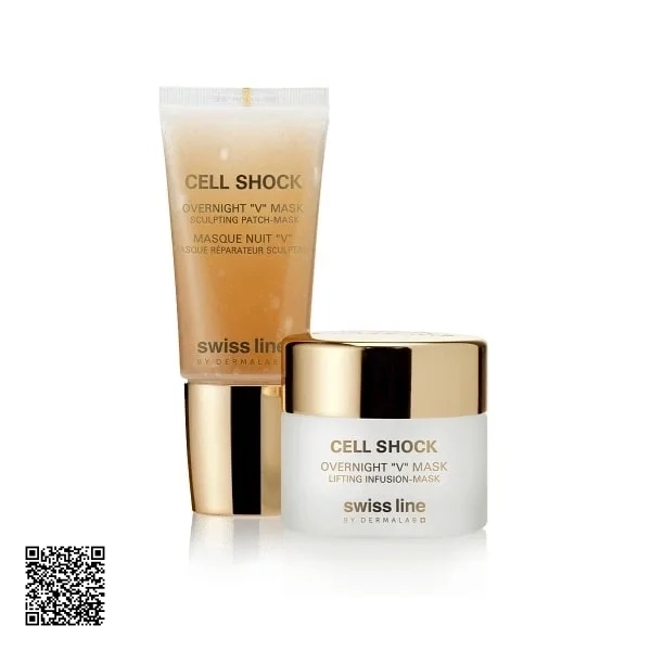 Bộ Đôi Mặt Nạ Ngủ Kiến Tạo Cấu Trúc Da Swissline Cell Shock Overnight V Mask