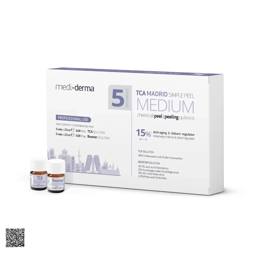 Mediderma TCA Madrid Simple Peel Medium - Bộ Dung Dịch Peel Chống Lão Hóa, Mờ Sẹo Và Sắc Tố