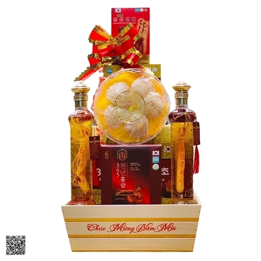 Khay Quà Tết Sức Khỏe Sâm Yến Hàn Quốc Xuân Vạn Phúc Mẫu 1