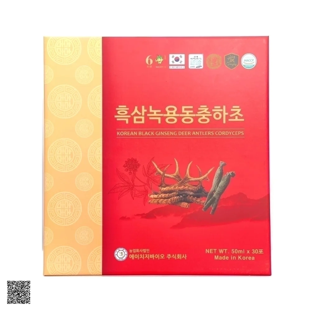 Nước Chiết Xuất Hắc Sâm Nhung Hươu Đông Trùng Hạ Thảo Ginseng King Korean Black Ginseng Deer Antlers Cordyceps