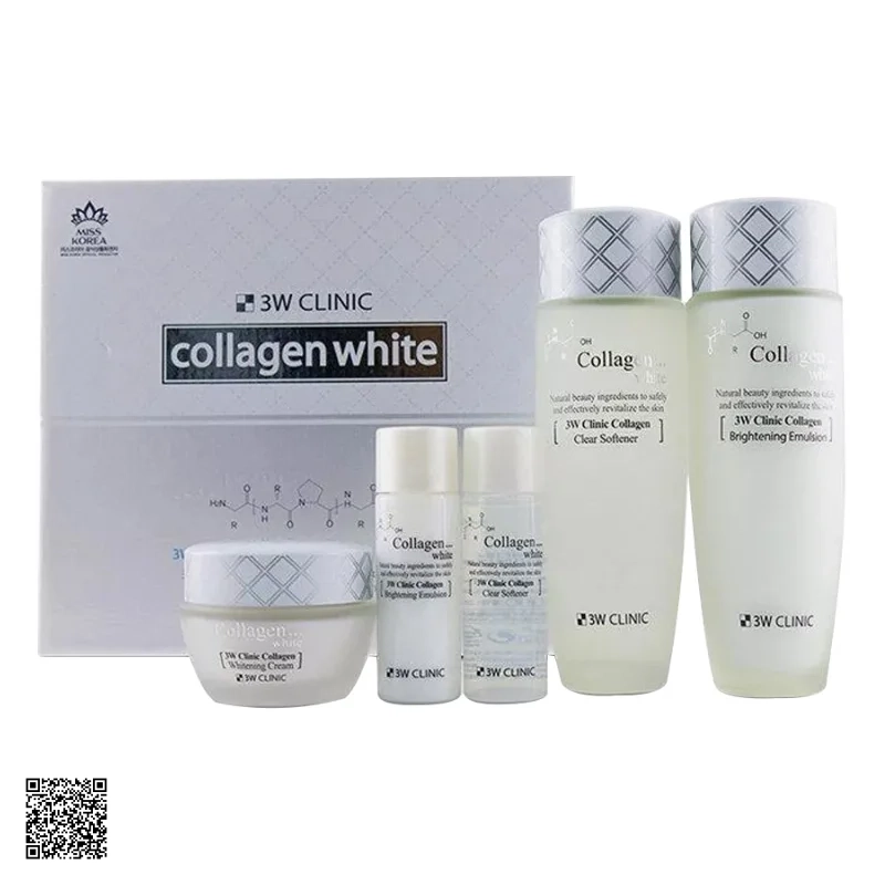 3W Clinic Collagen White - Bộ Sản Phẩm Dưỡng Trắng Da (Màu Trắng)