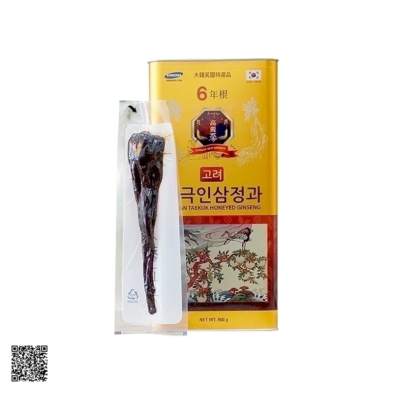Thiên Sâm Nguyên Củ Tẩm Mật Ong Korean Taekuk Honeyed Ginseng 600gr