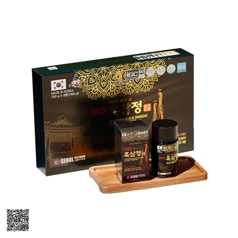 Cao Hắc Sâm Seoul Bio Pharm 365 Korea Black Ginseng Extract Premium (4 Lọ x 250g)