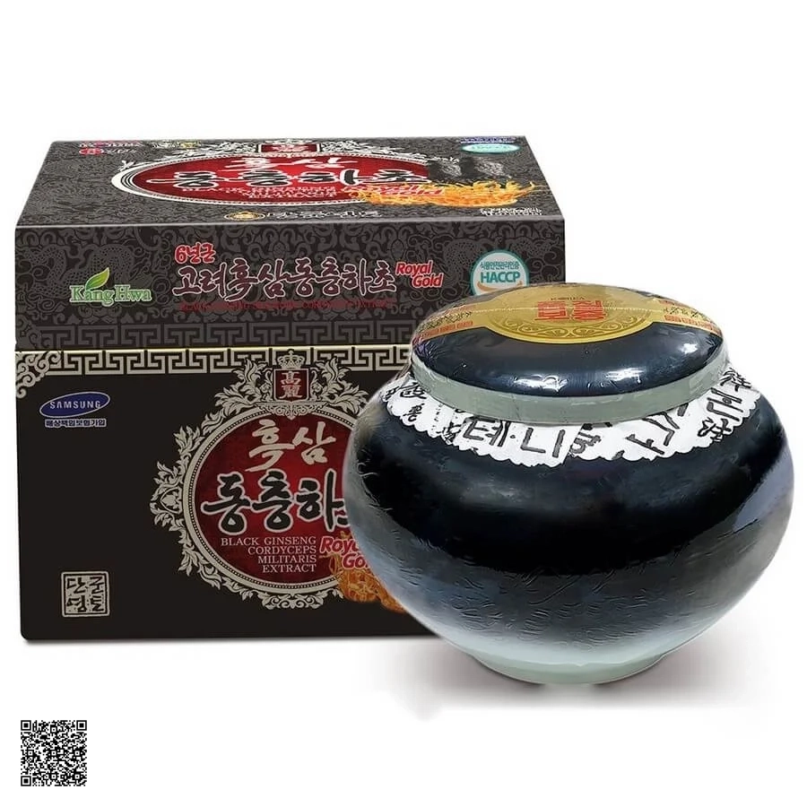 Cao Hắc Sâm Đông Trùng Kanghwa Black Red Ginseng Cordyceps Militaris Royal Gold 1Kg