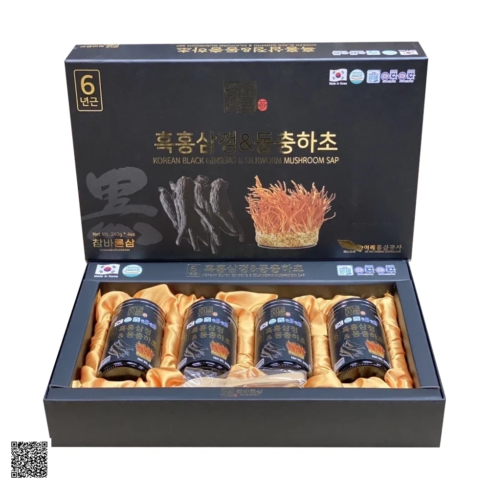 Cao Hắc Sâm Đông Trùng Hạ Thảo Chambarunsam Korean Black Ginseng Silkworm Mushroom Sap