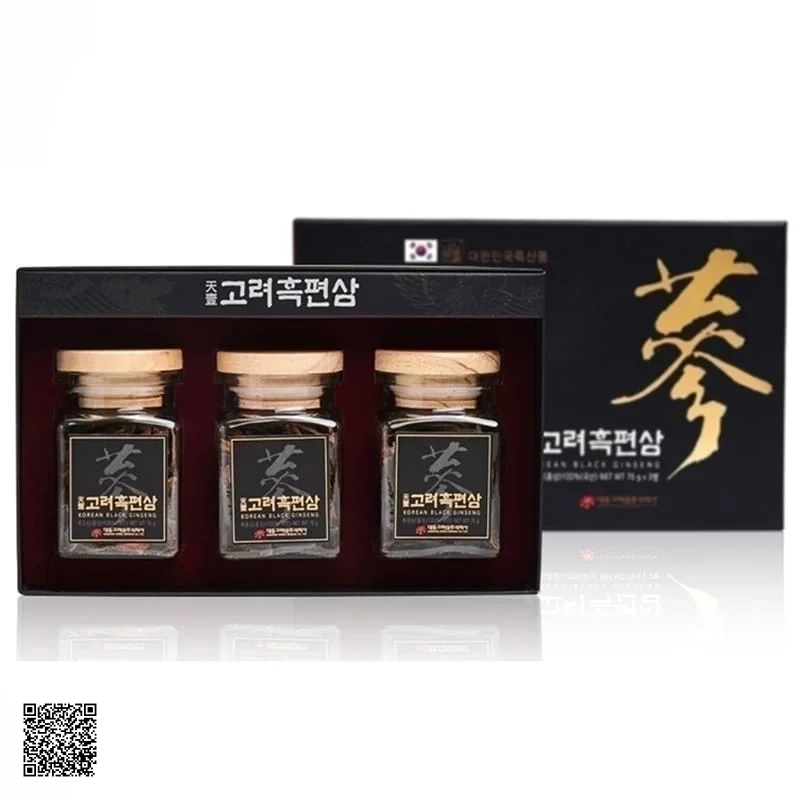 Hắc Sâm Củ Khô Thái Lát Daedong Korean Black Ginseng (3 lọ x 75gr)
