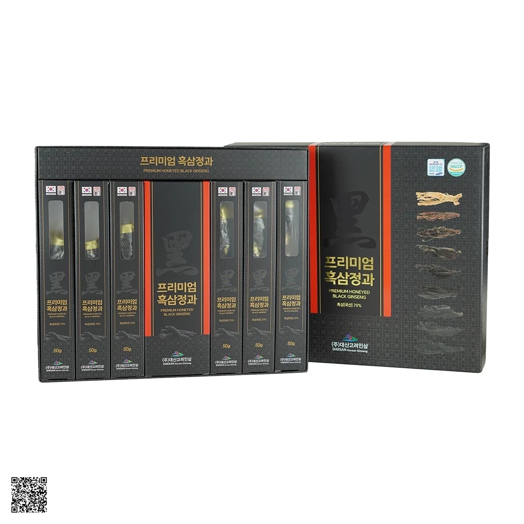 Hắc Sâm Tẩm Mật Ong Daesan Premium Honeyed Black Ginseng (50gr x 6 củ)