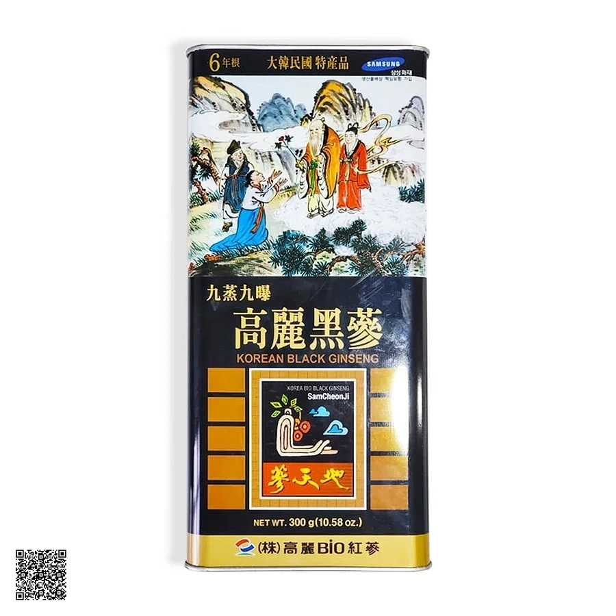 Hắc Sâm Củ Khô Hộp Thiếc Bio Red Ginseng Sam Cheon Ji Korean Black Ginseng Hàn Quốc