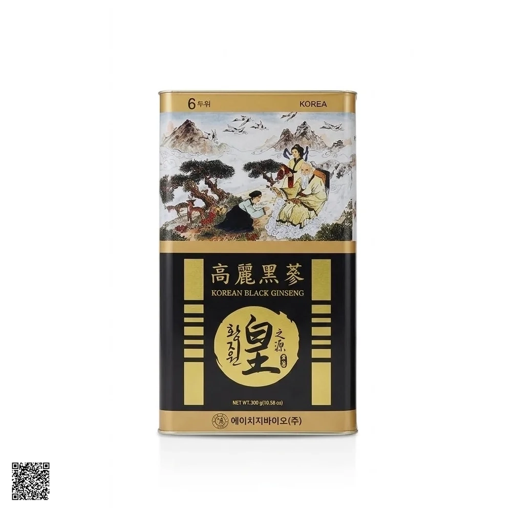 Hắc Sâm Củ Khô HG Bio Korean Black Ginseng Hộp Thiếc 300gr