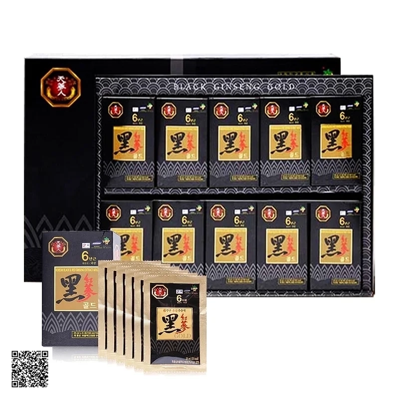 Nước Hắc Sâm Bio Apgold Korean Black Red Ginseng Extract Gold (60 gói x 25ml)