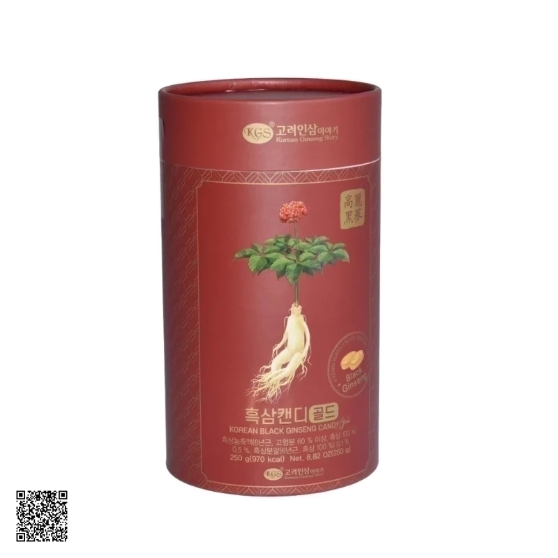 Kẹo Hắc Sâm KGS Korean Black Ginseng Candy Gold Hộp Giấy 250gr