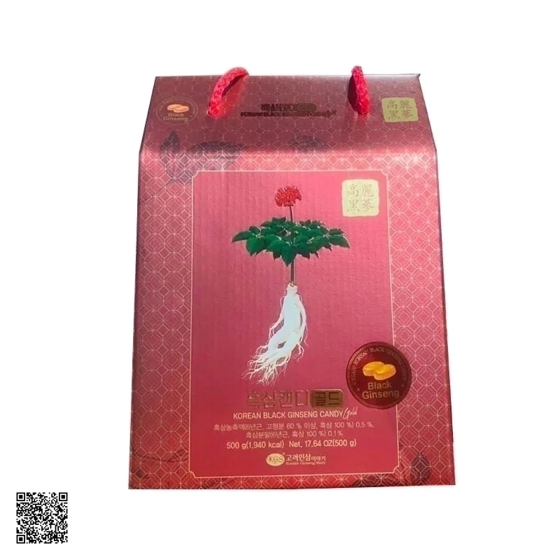 Kẹo Hắc Sâm KGS Korean Black Ginseng Candy Gold Hộp Giấy 500gr