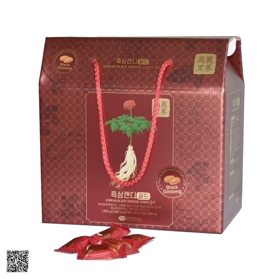 Kẹo Hắc Sâm KGS Korean Black Ginseng Candy Gold Hộp Giấy 1kg