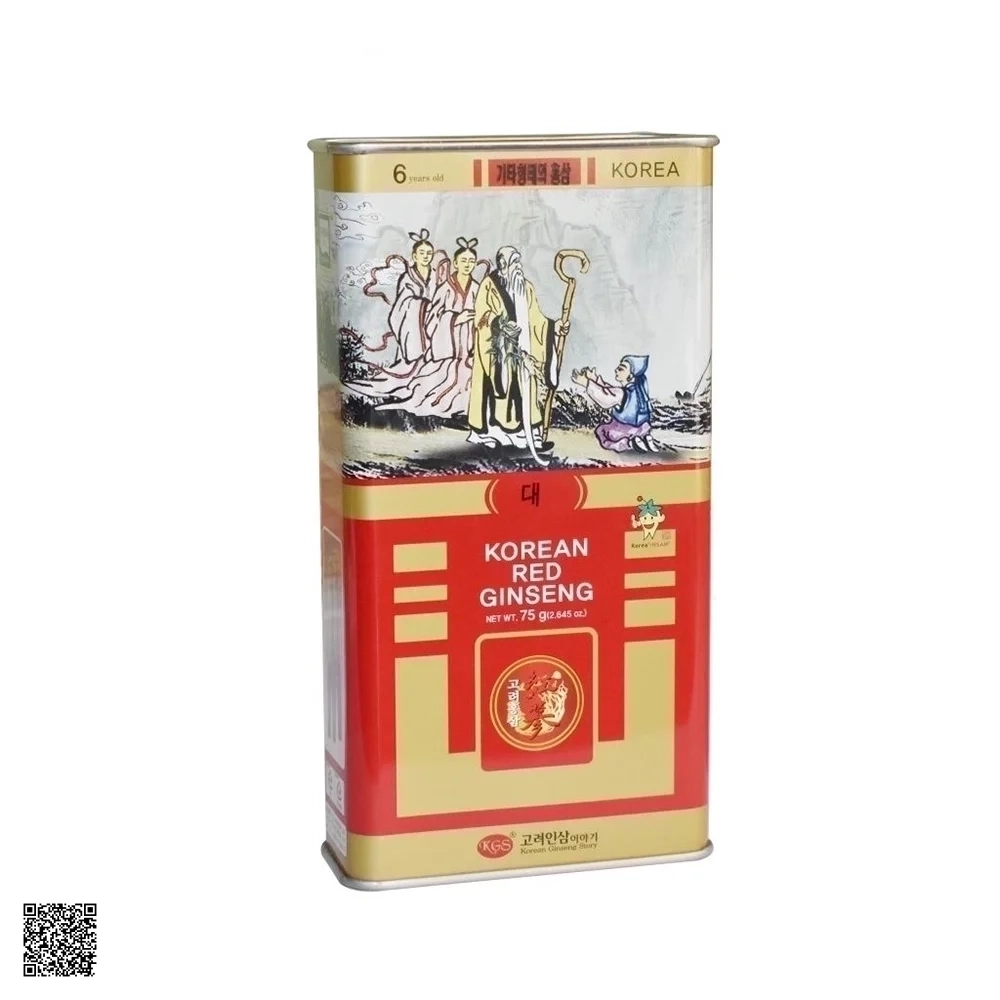 Hồng Sâm Củ Khô KGS Korean Red Ginseng Punggi Hộp Thiếc 75g (3-5 củ)