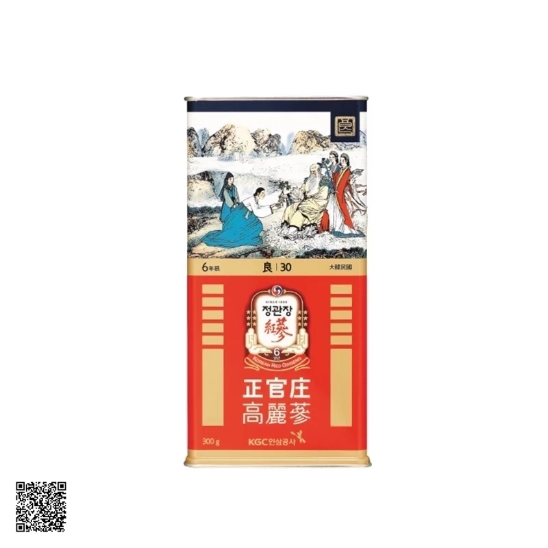 Hồng Sâm Củ Khô KGC Korean Red Ginseng Số 30 Hộp Thiếc 300g