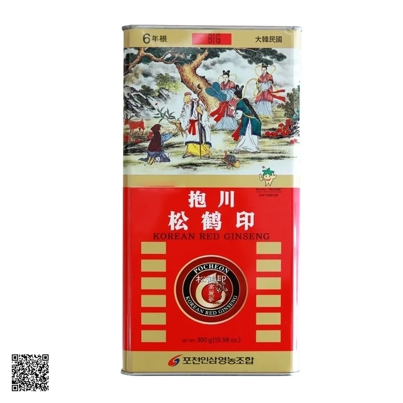 Hồng Sâm Củ Khô Pocheon Korean Red Ginseng Hộp Thiếc 300g