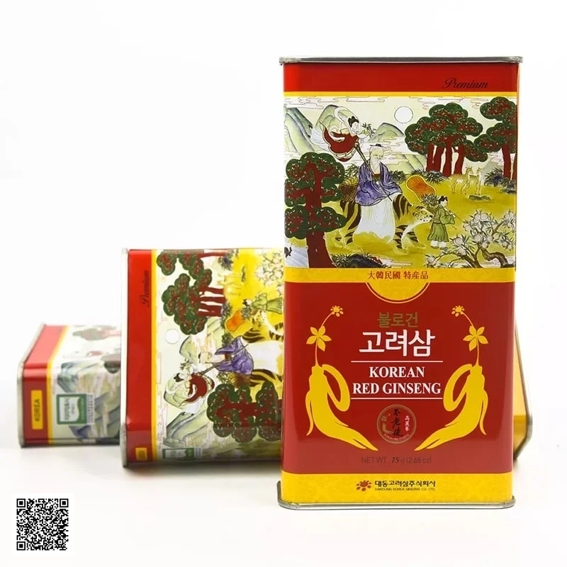 Hồng Sâm Củ Khô Daedong Korean Red Ginseng Hộp Thiếc 75g