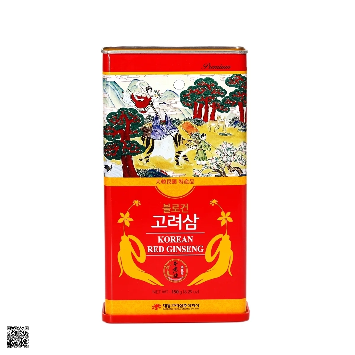 Hồng Sâm Củ Khô Daedong Korean Red Ginseng Hộp Thiếc 150g