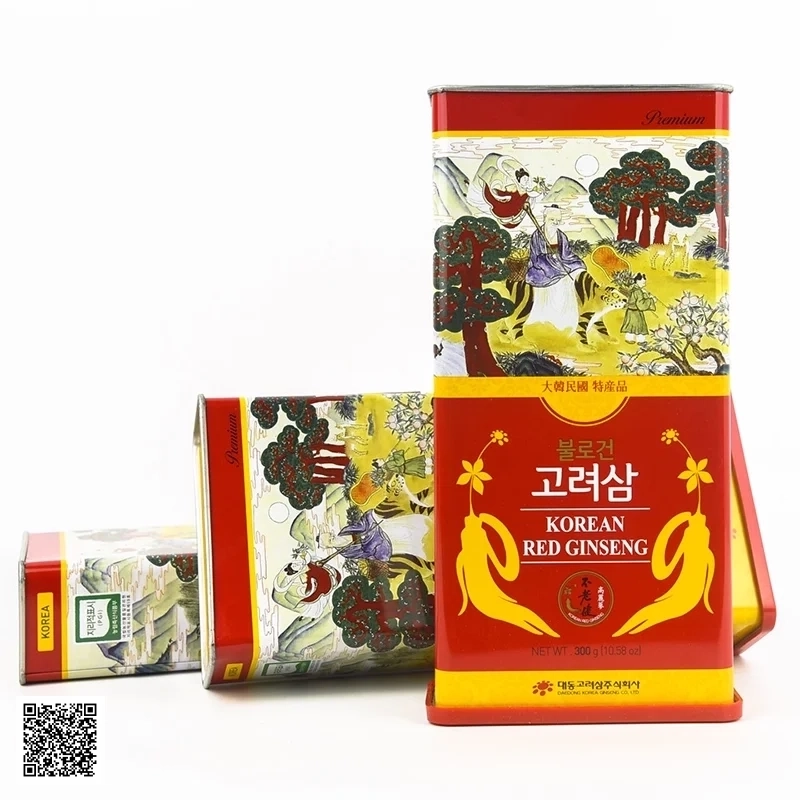 Hồng Sâm Củ Khô Daedong Korean Red Ginseng Hộp Thiếc 300g (10 củ)