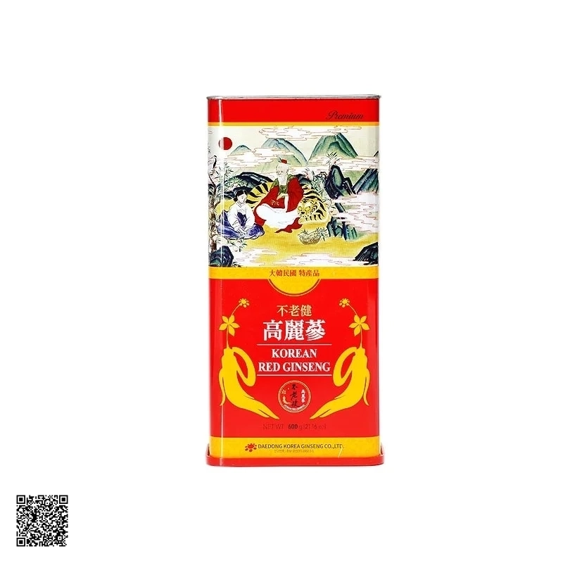Hồng Sâm Củ Khô Daedong Korean Red Ginseng Hộp Thiếc 600g (21-40 củ)