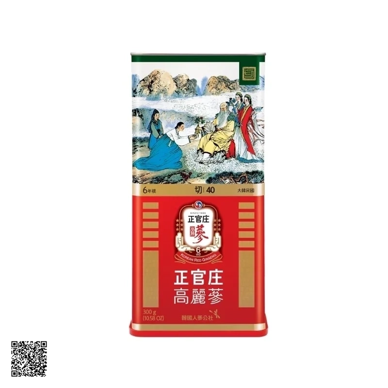 Hồng Sâm Củ Khô KGC Korean Red Ginseng Số 40 Hộp Thiếc 300g