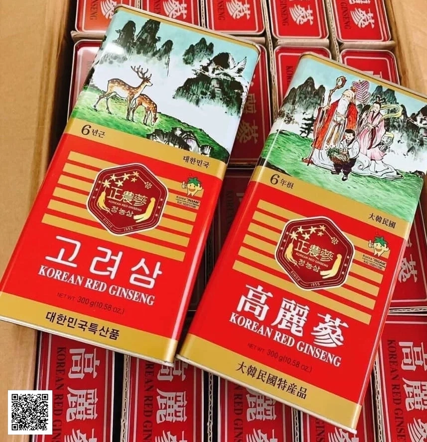 Hồng Sâm Củ Khô Hộp Thiếc Insam Korean Red Ginseng Hàn Quốc 300gr