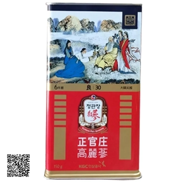 Hồng Sâm Củ Khô KGC Korean Red Ginseng Số 30 Hộp Thiếc 150g