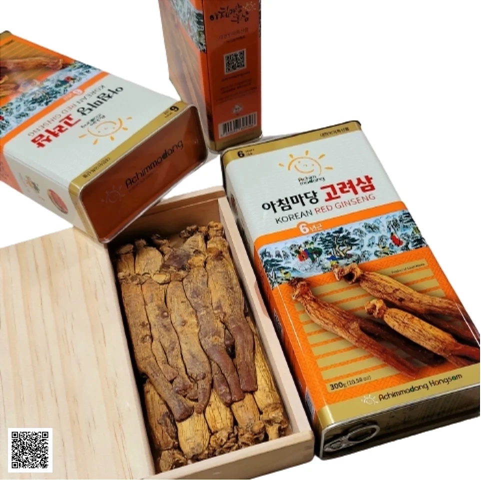 Hồng Sâm Củ Khô Achimmadang Korean Red Ginseng Hàn Quốc (300gr - 20 Củ)