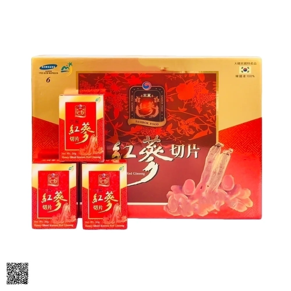 Hồng Sâm Thái Lát Tẩm Mật Ong Sambok Honey Sliced Korean Red Ginseng (10 Gói x 20gr)