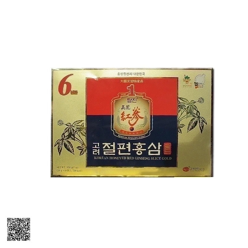Hồng Sâm Lát Tẩm Mật Ong KGS Korean Honeyed Red Ginseng Slice Gold (20g x 10 Hộp)