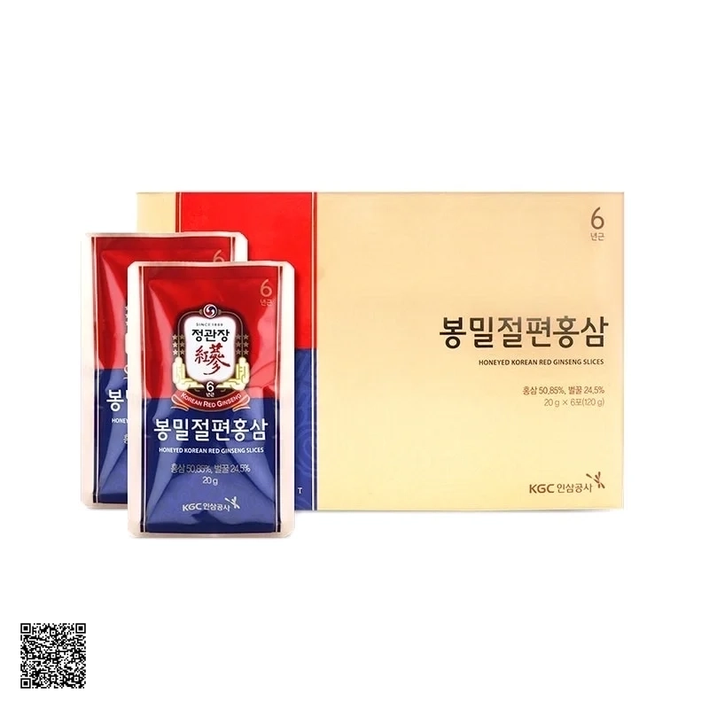 Hồng Sâm Thái Lát Tẩm Mật Ong KGC Honeyed Korean Red Ginseng Slice (6 gói x 20gr)